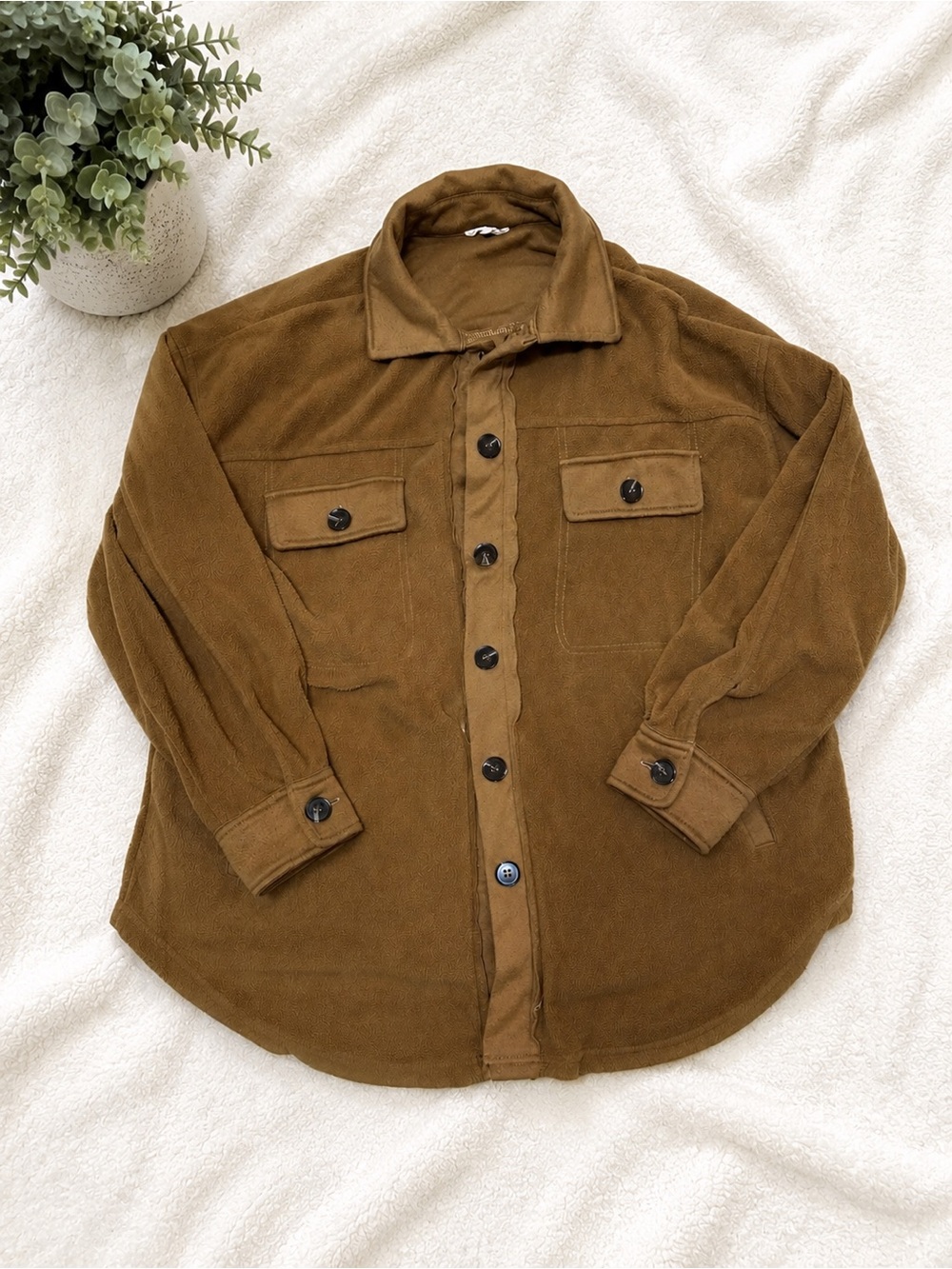 Men's Brown Button-Up Corduroy Jacket